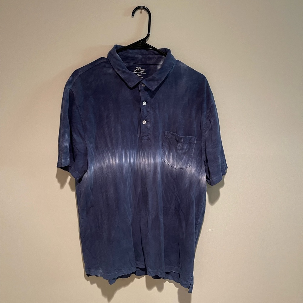 J. Crew Blue Artistic Polo Shirt
